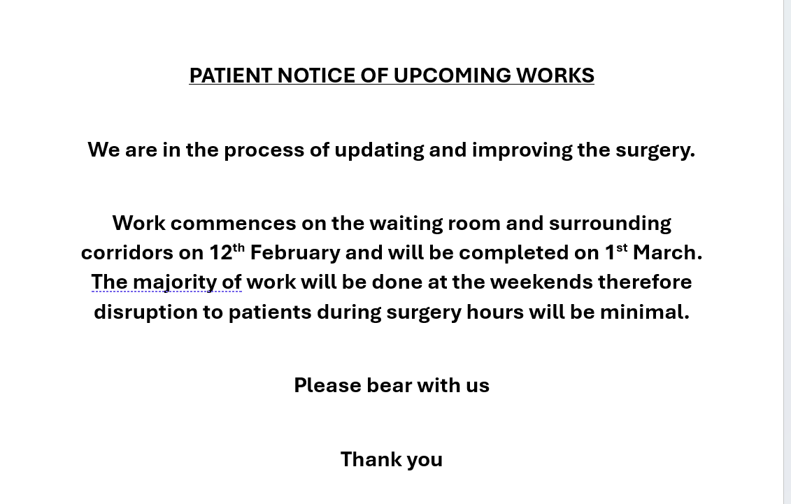 patient notice